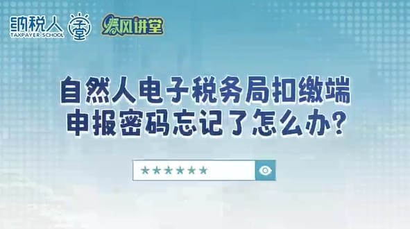 自然人電子稅務局扣繳端申報密碼忘記了怎么辦？